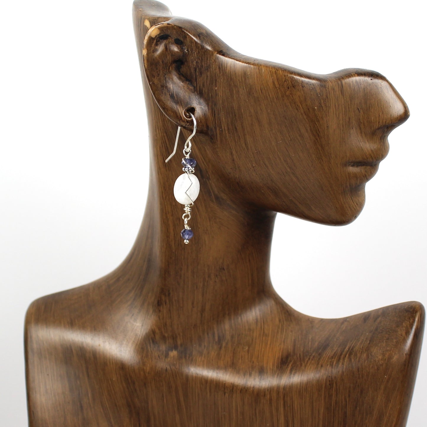 Moonstone and Iolite Earrings