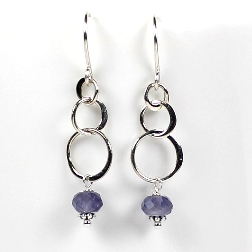 Iolite Circle Earrings
