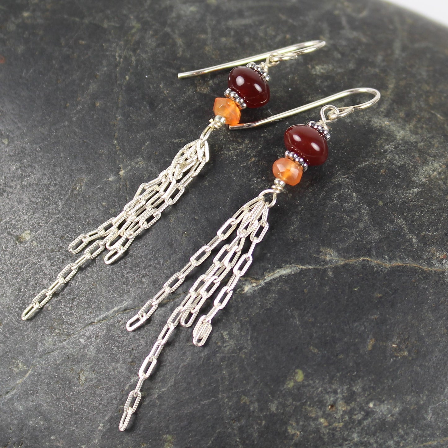 Carnelian Chain Earrings