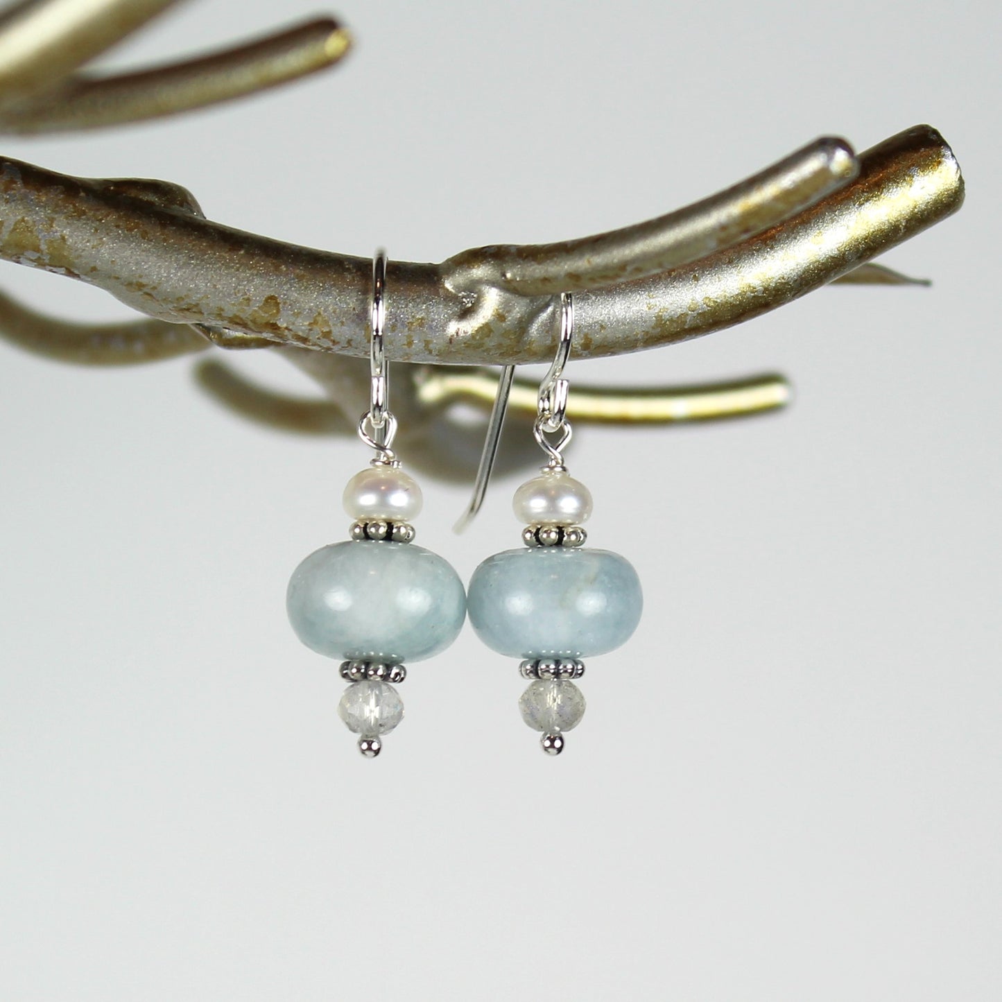 Aquamarine and Labradorite Earrings