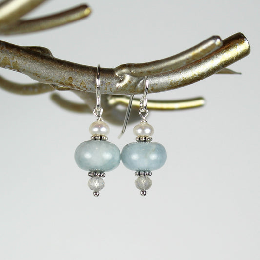 Aquamarine and Labradorite Earrings