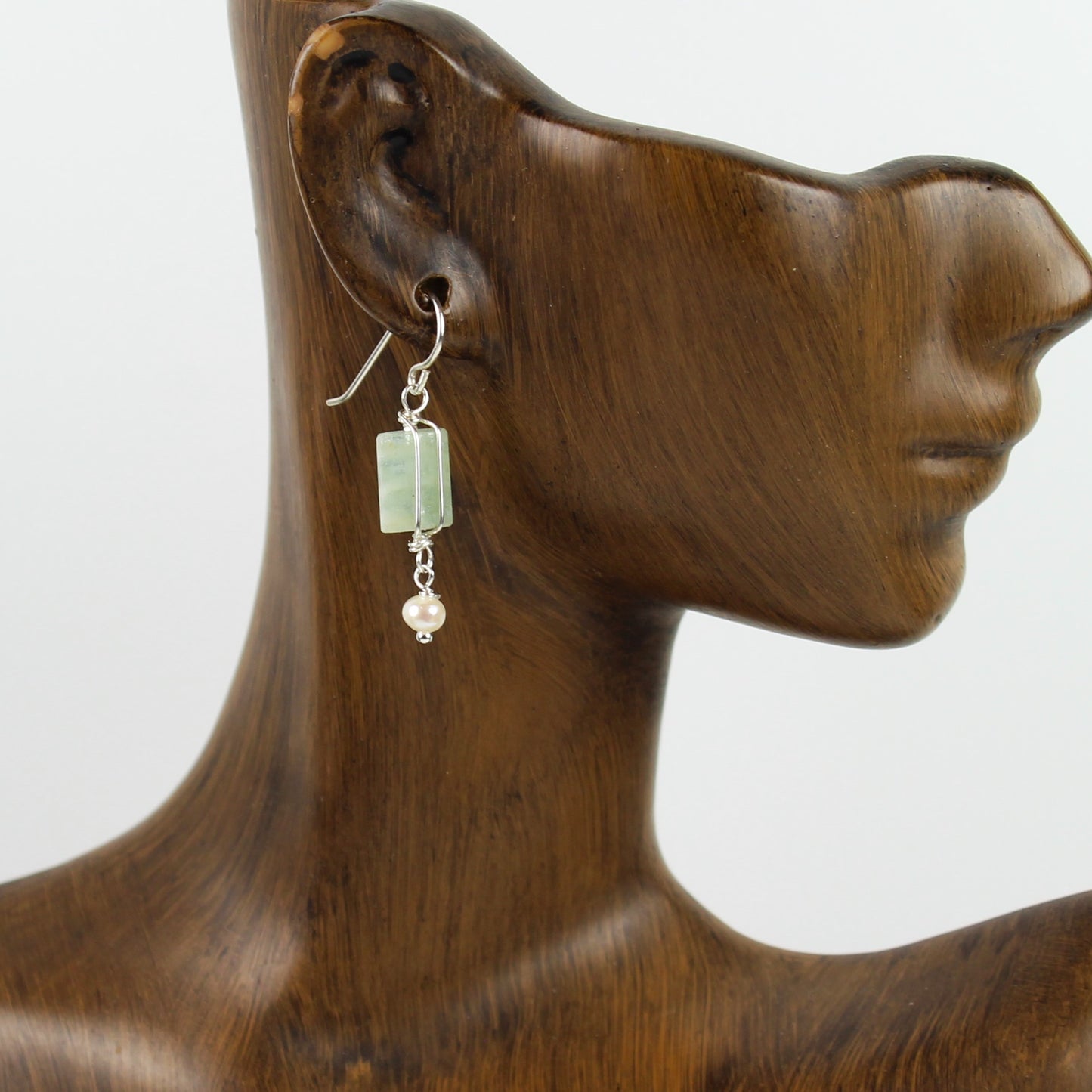 Aquamarine and Pearl Dangle Earrings