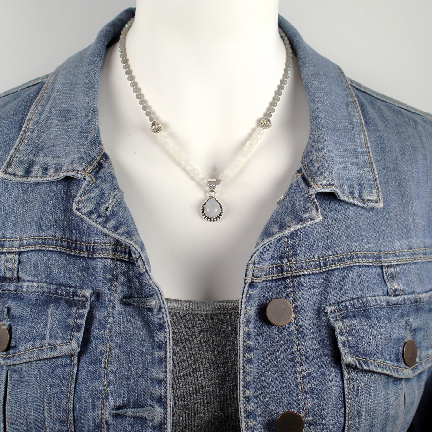 Moonstone Teardrop Necklace