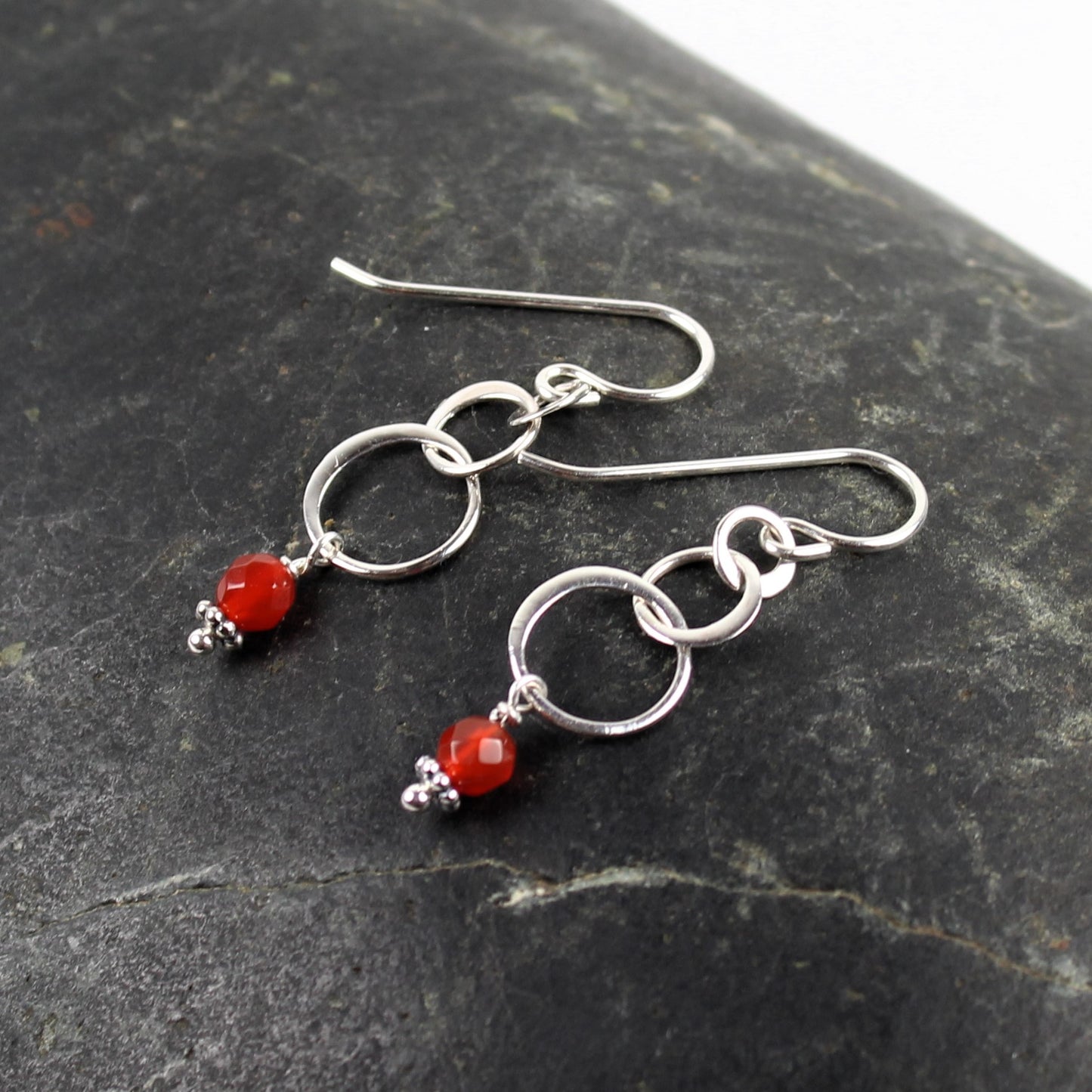 Carnelian Circle Earrings