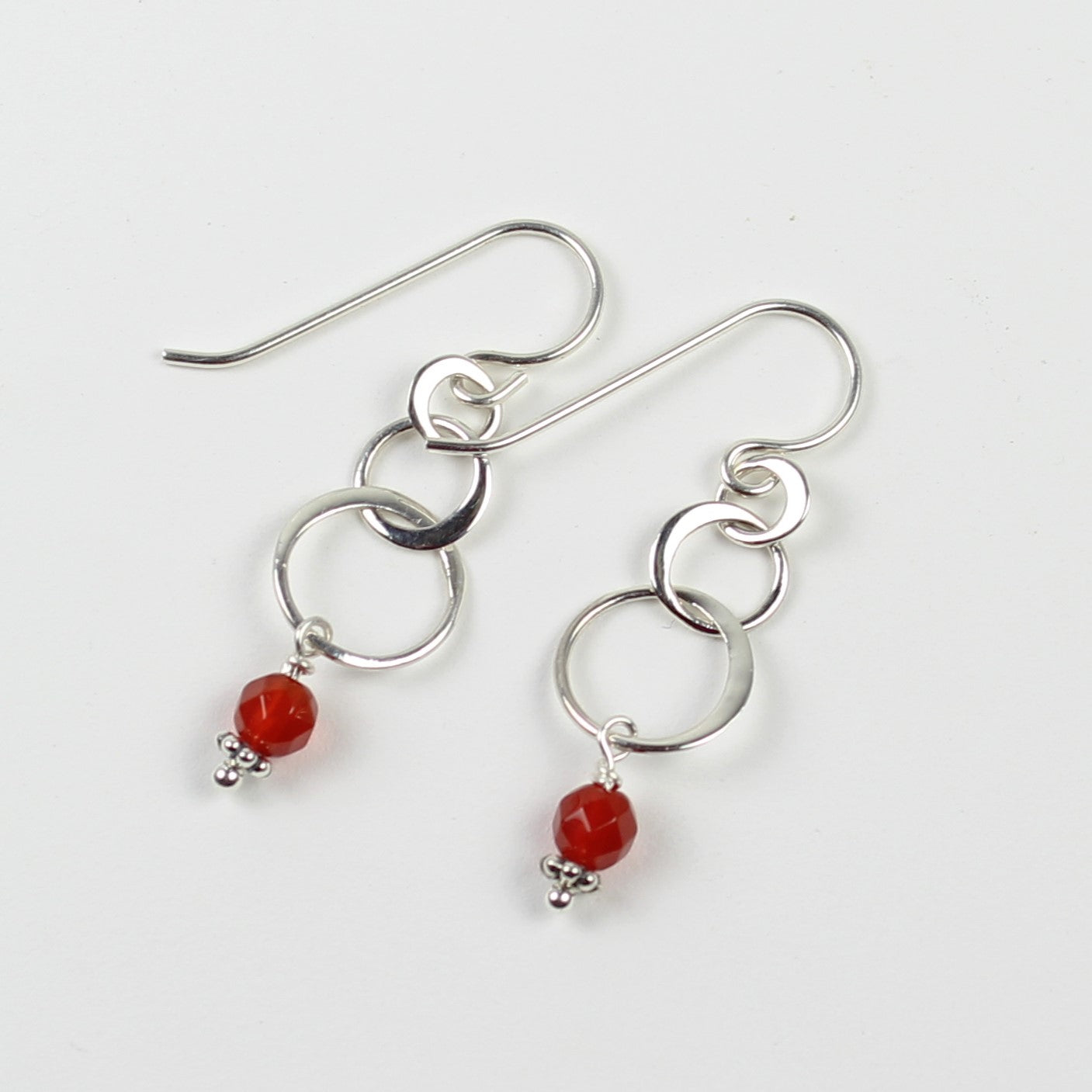 Carnelian Circle Earrings