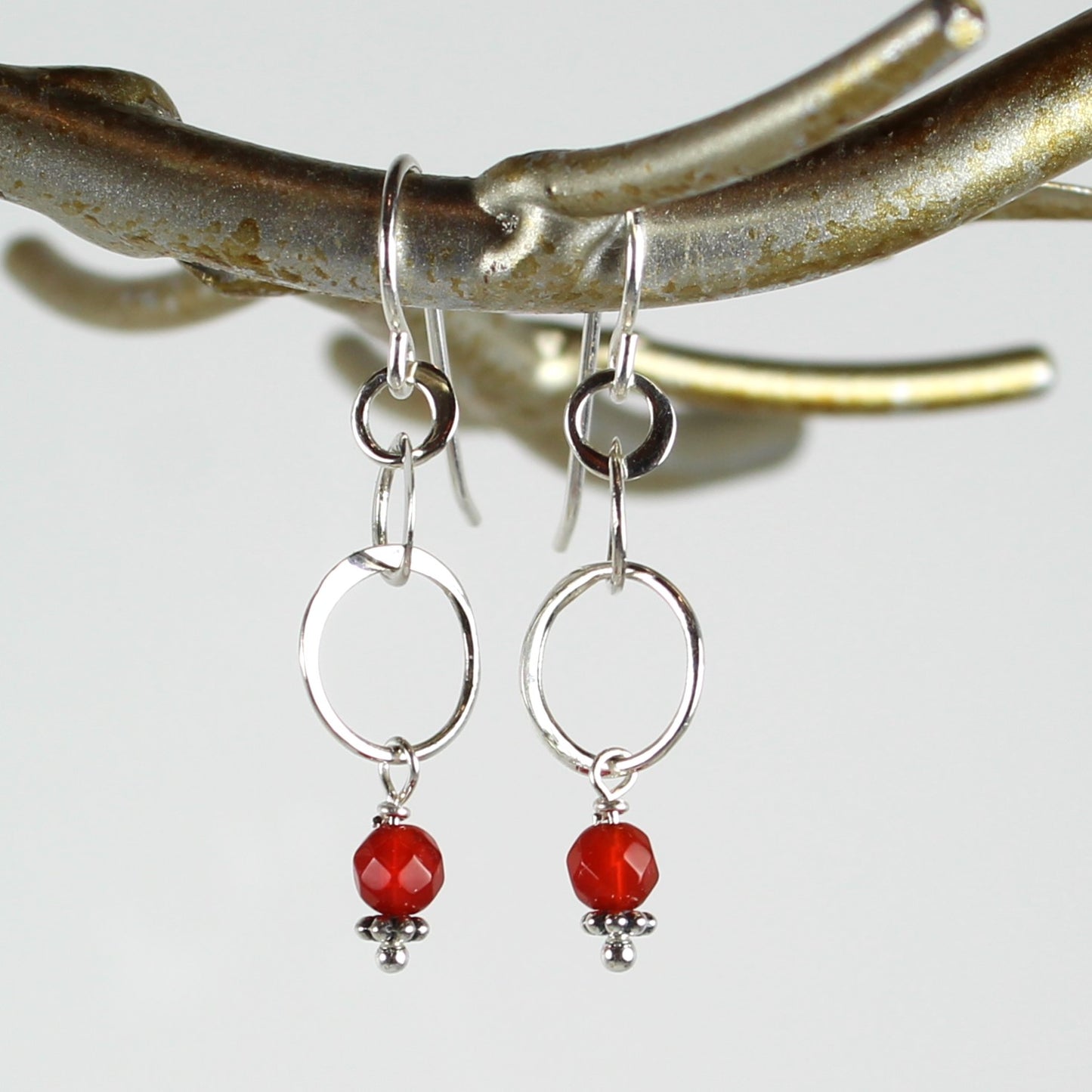 Carnelian Circle Earrings