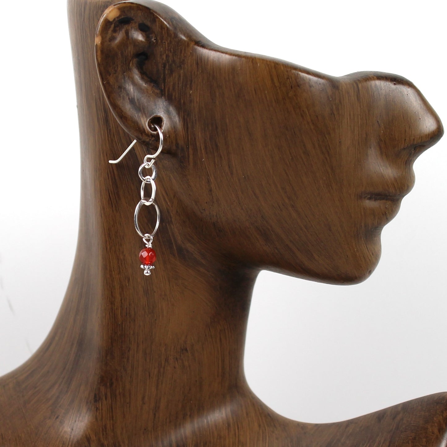 Carnelian Circle Earrings