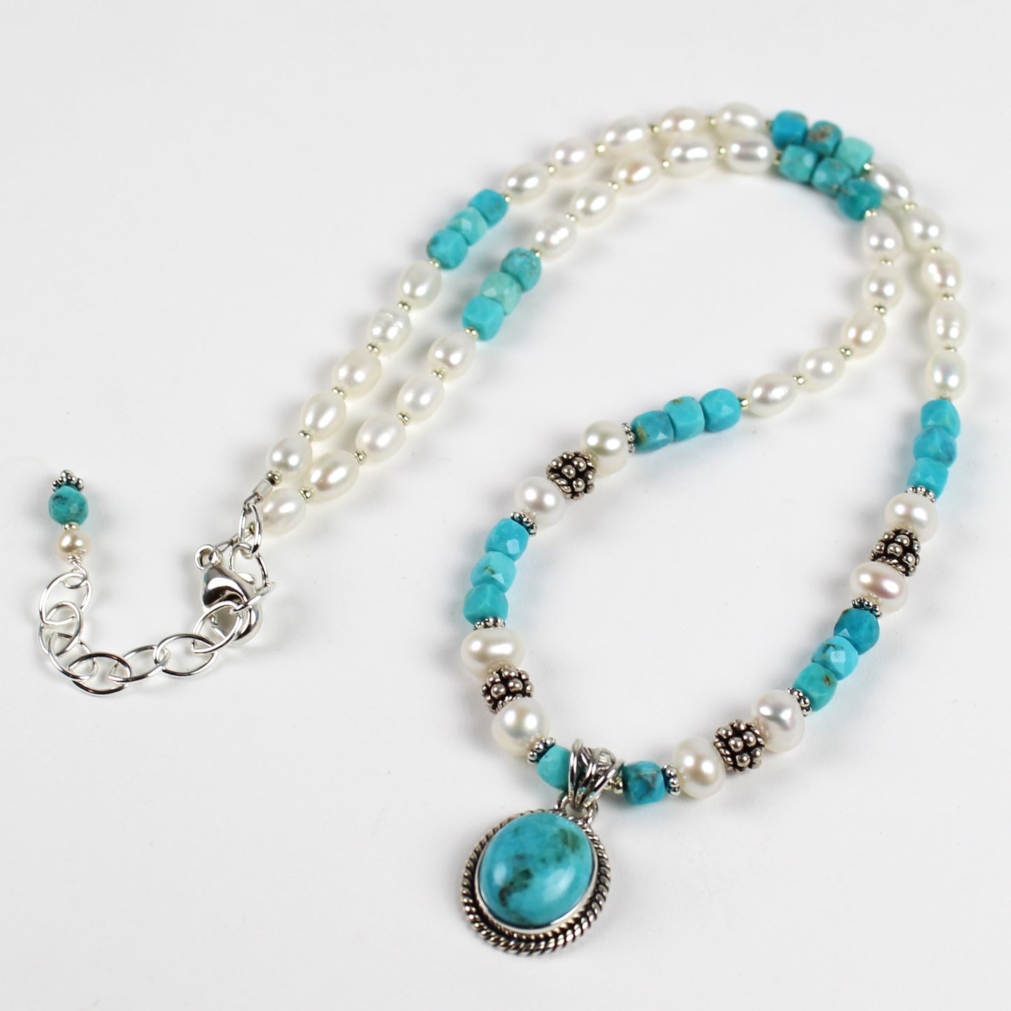 Turquoise and Pearl Necklace