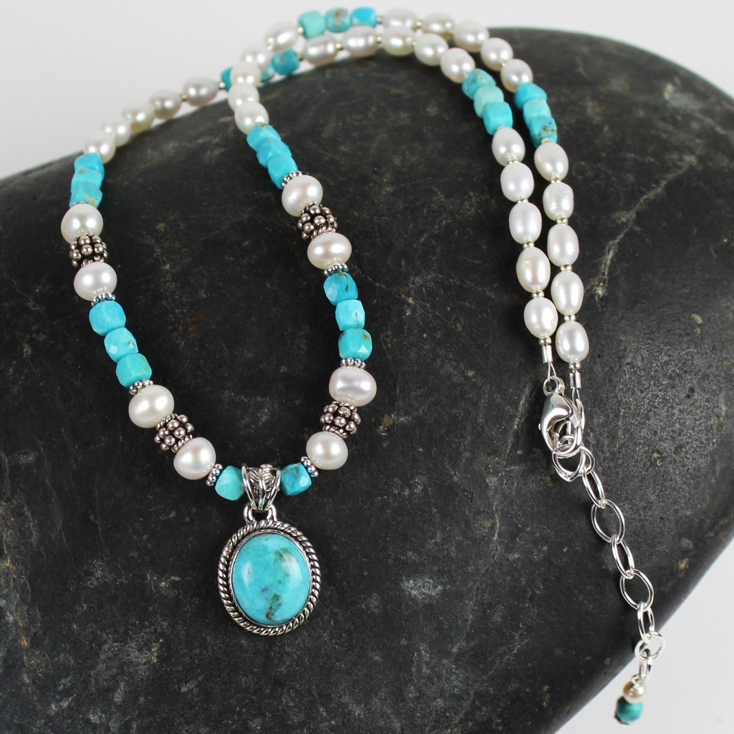 Turquoise and Pearl Necklace