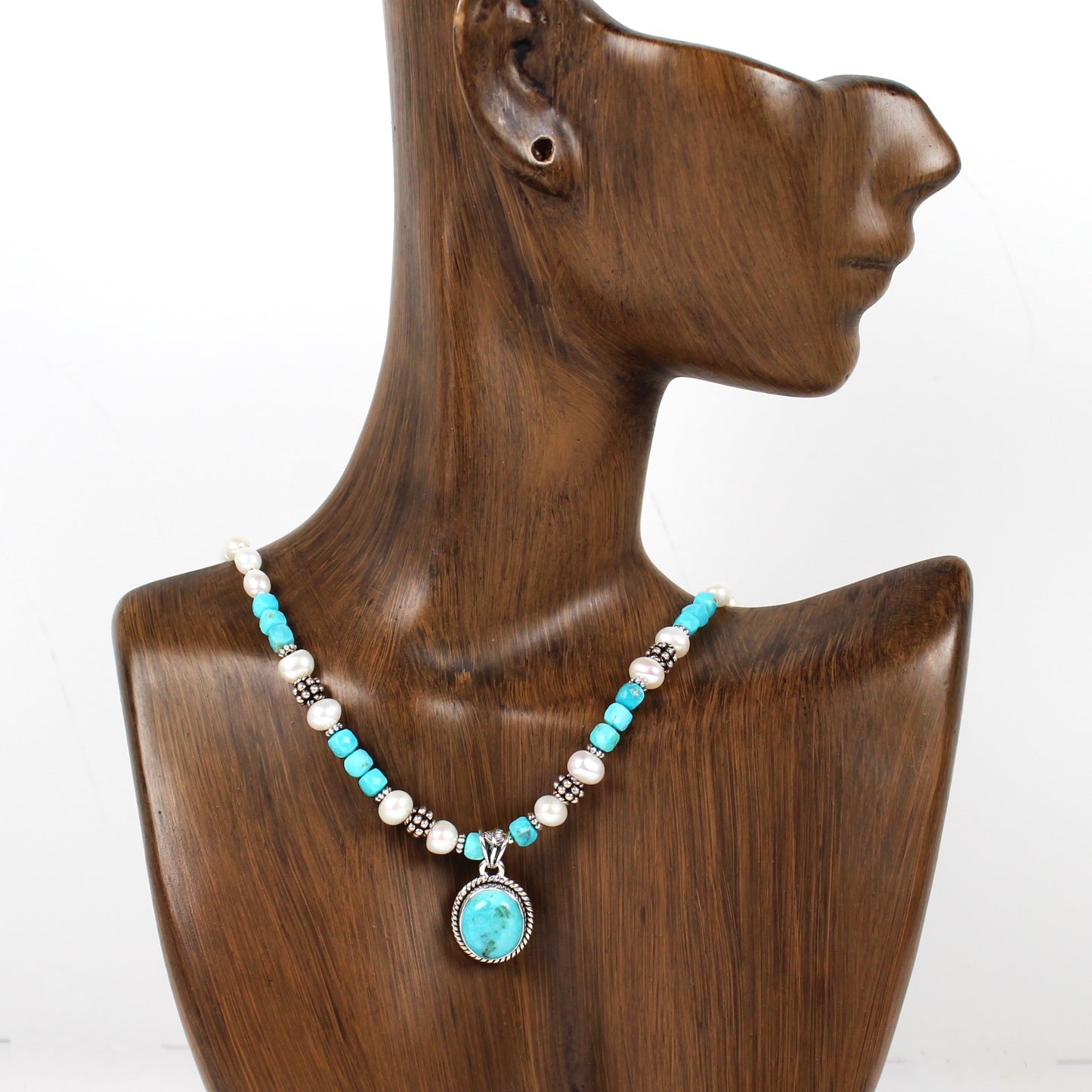 Turquoise and Pearl Necklace