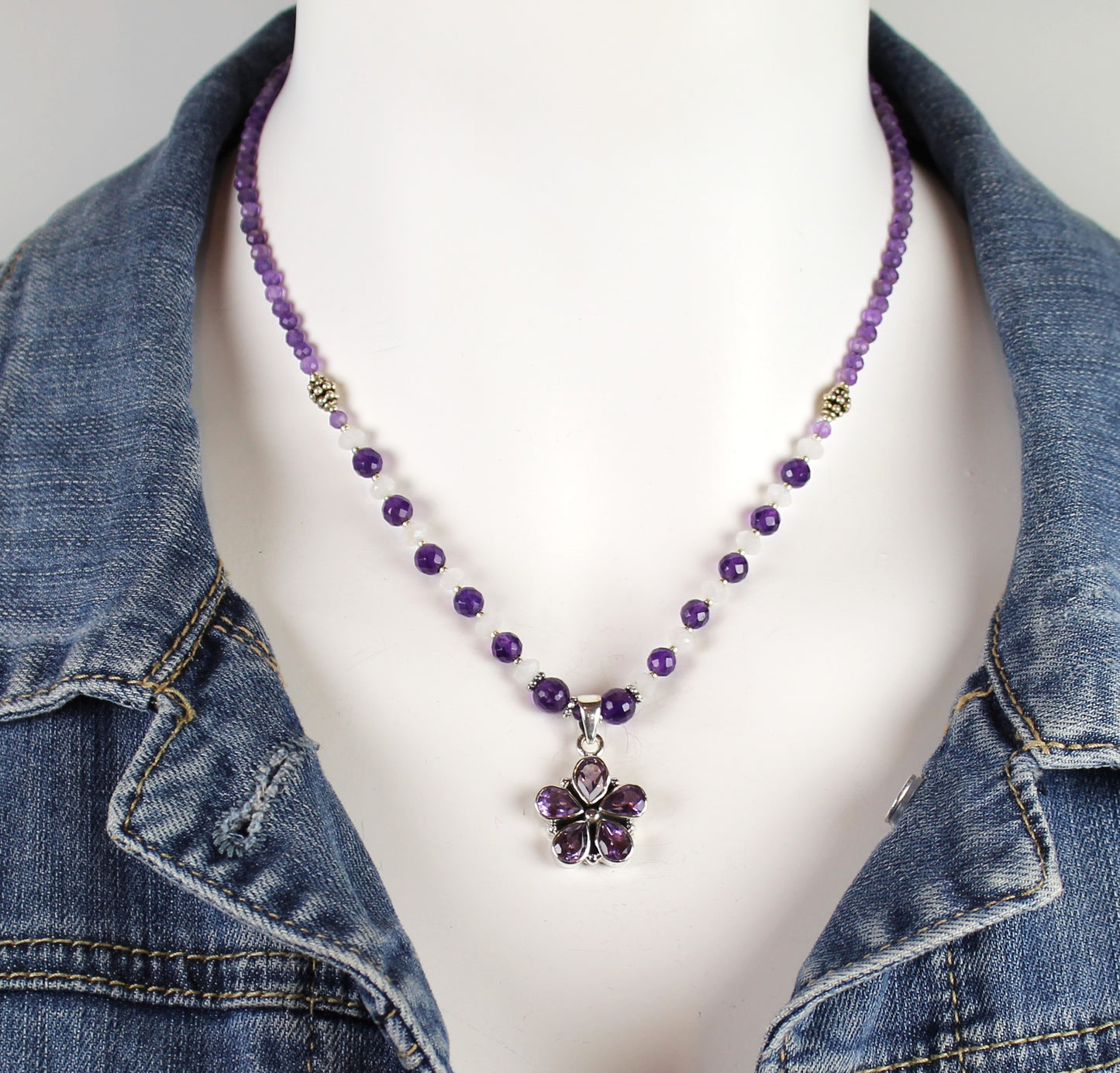 Amethyst Flower Necklace