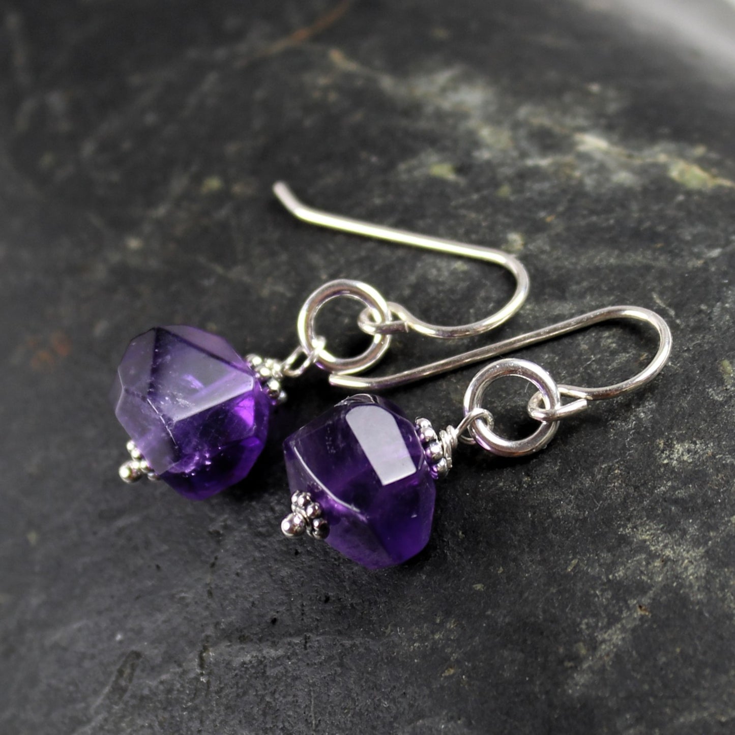 Chunky Amethyst Earrings