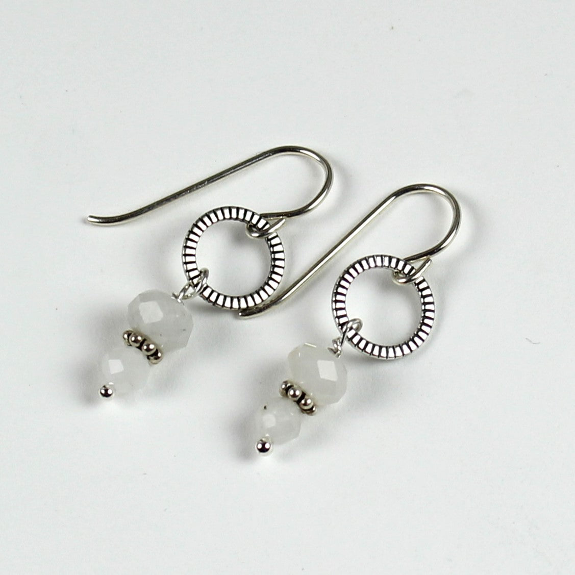 Moonstone and Sterling Loop Earrings