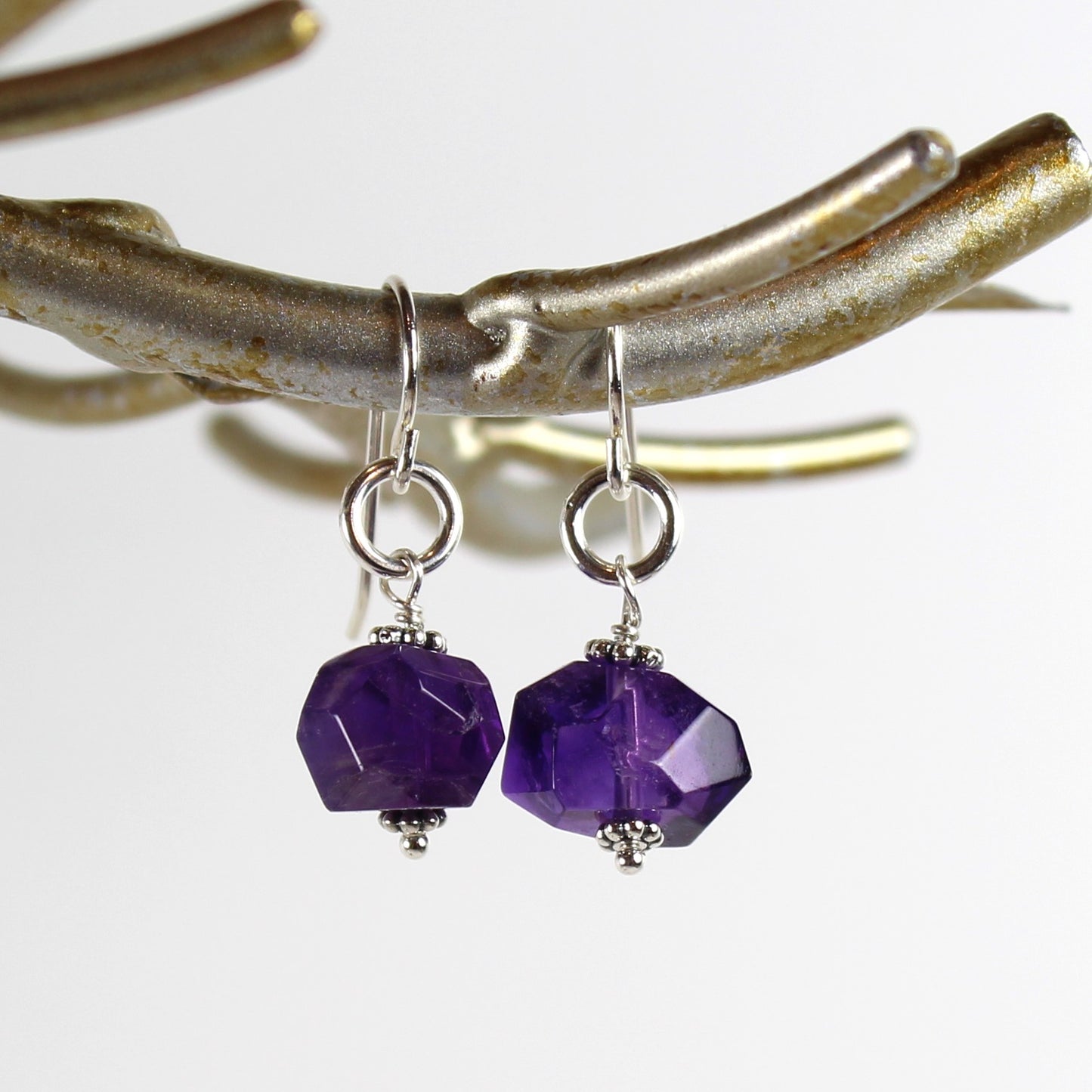 Chunky Amethyst Earrings