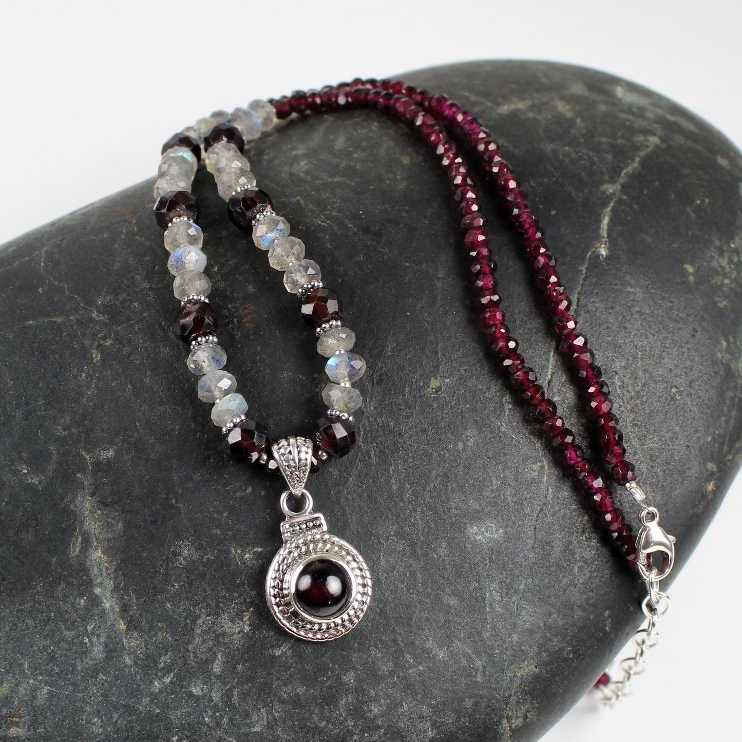 Garnet and Labradorite Necklace