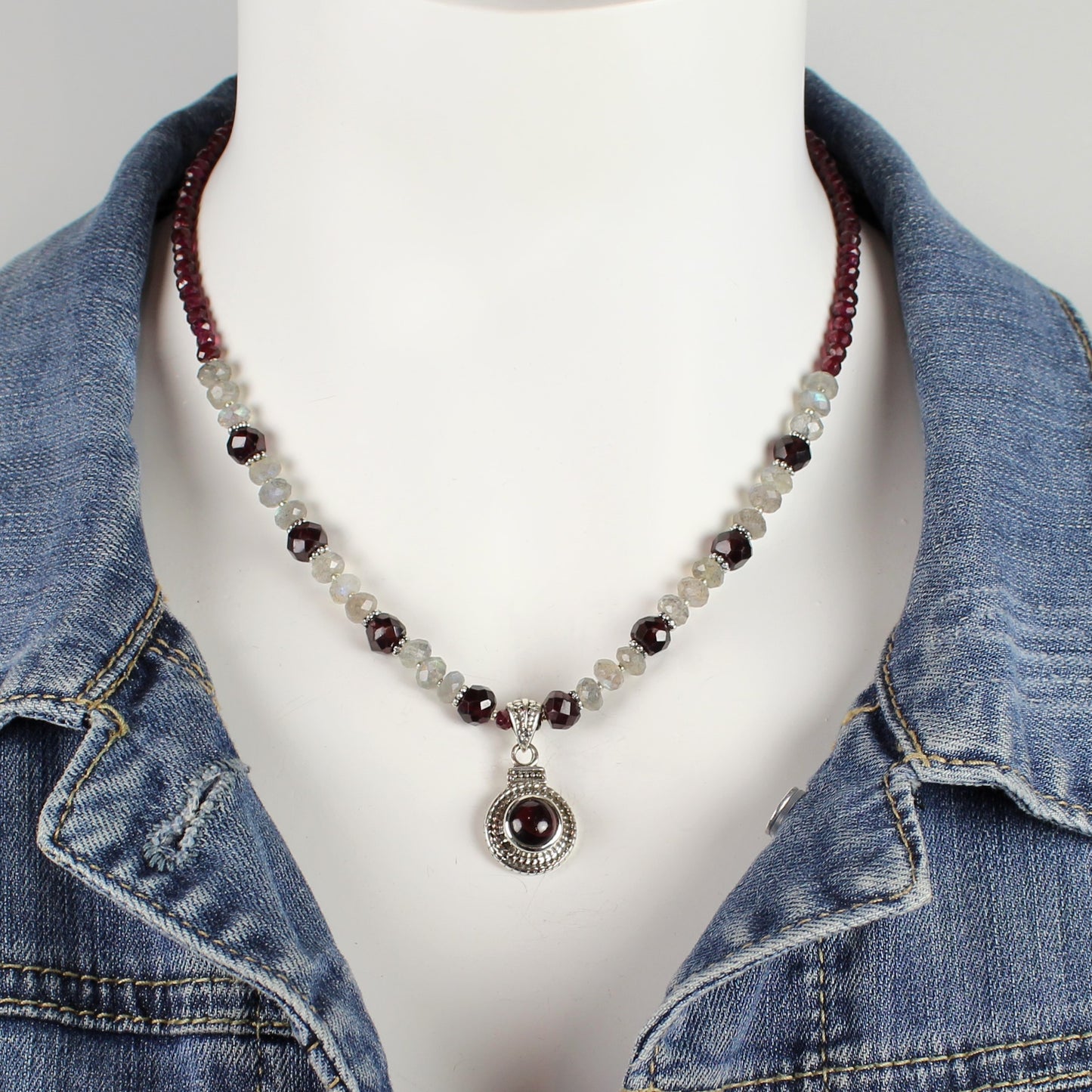 Garnet and Labradorite Necklace