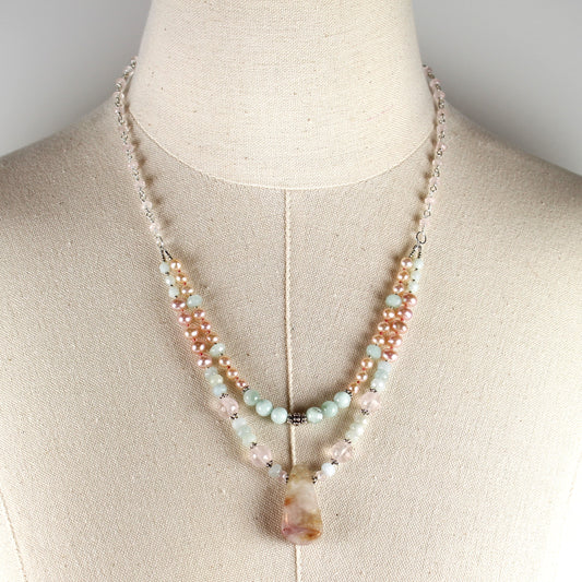 Aquamarine Multi-Strand Necklace