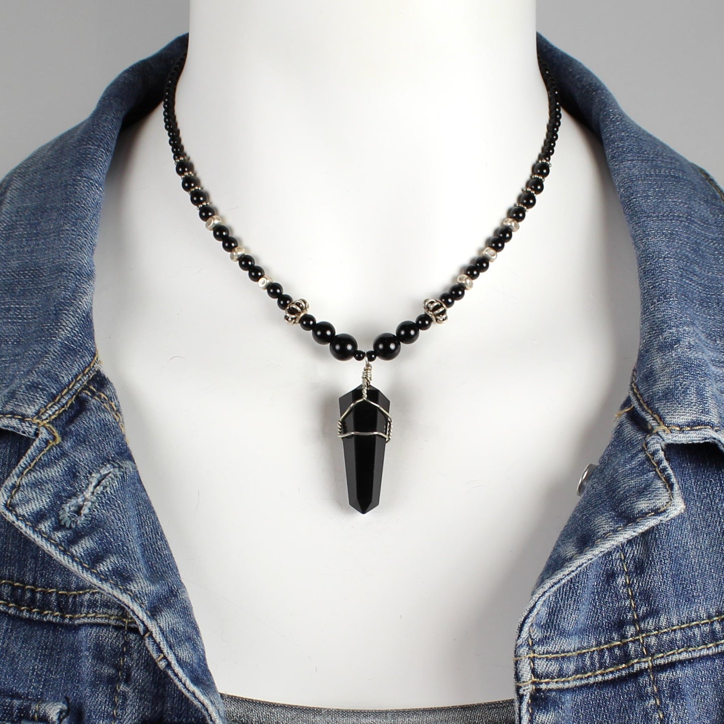 Onyx Point Pendant Necklace