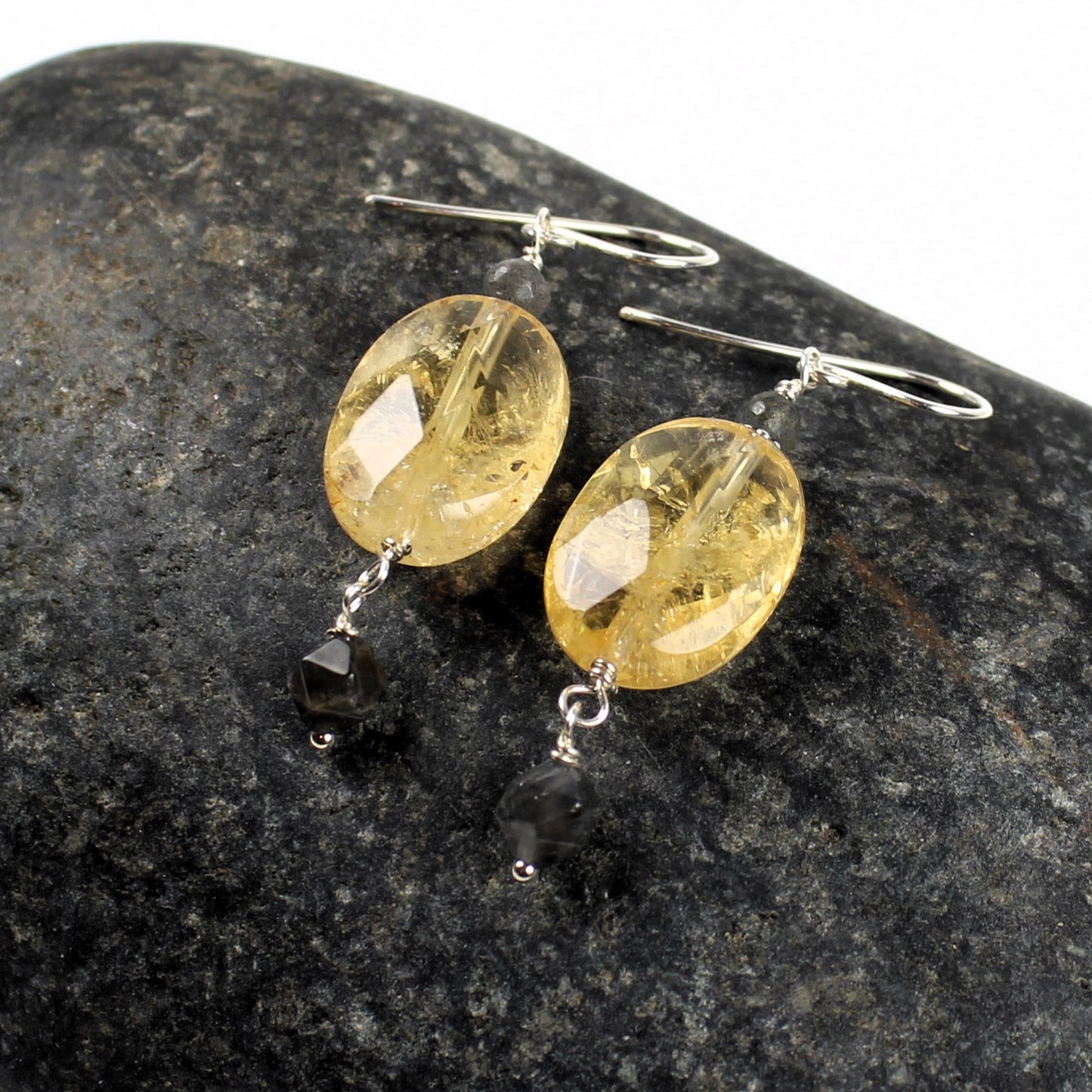 Citrine and Labradorite Earrings