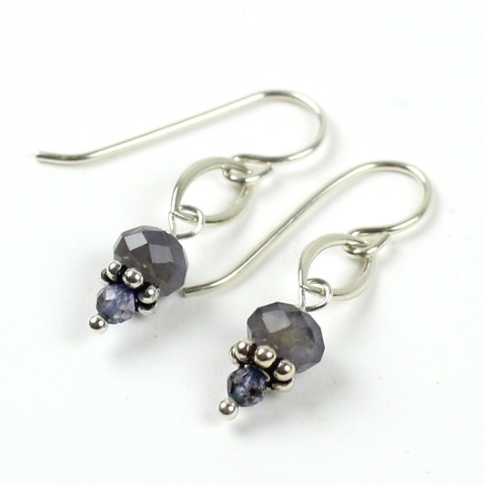 Iolite and Sterling Earrings