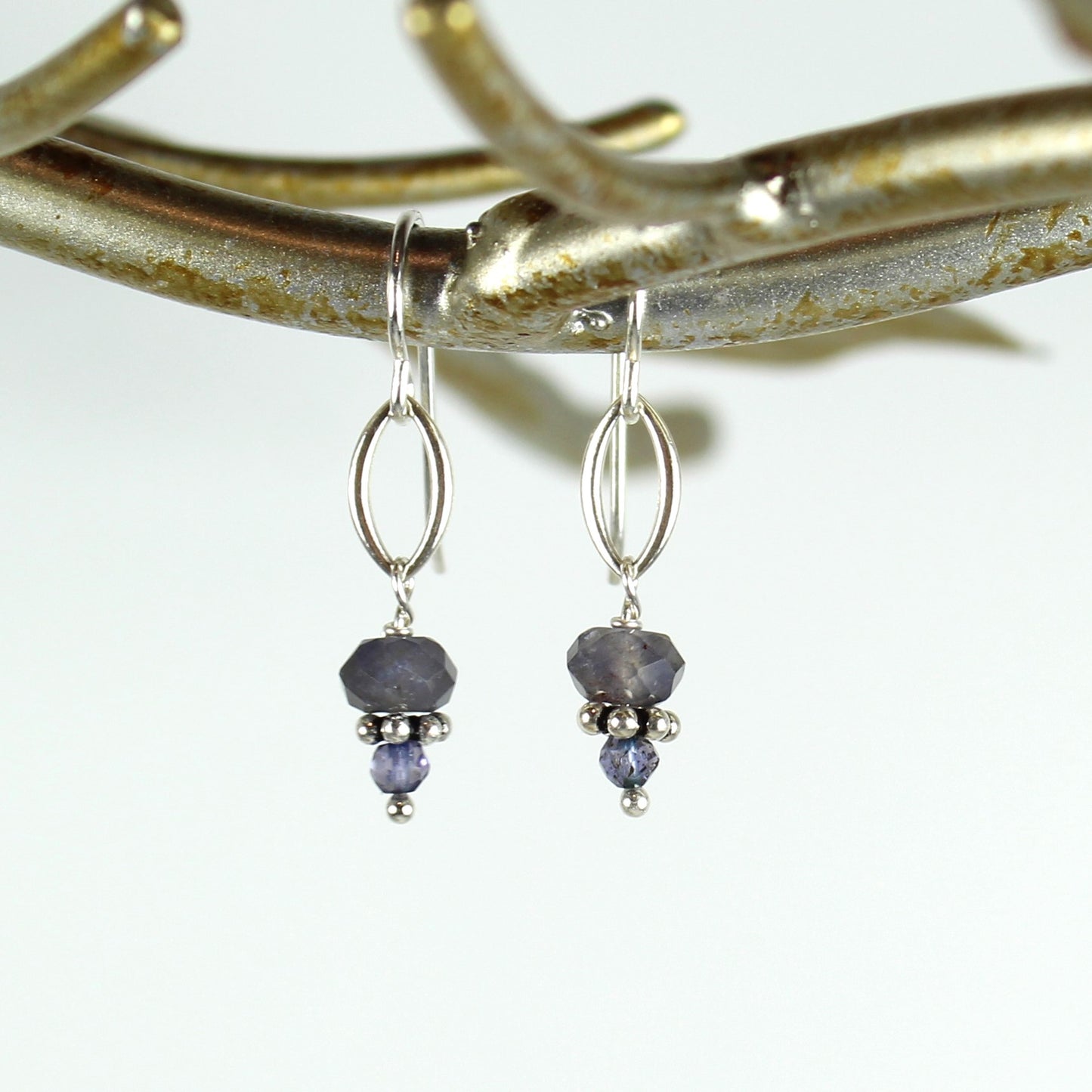 Iolite and Sterling Earrings