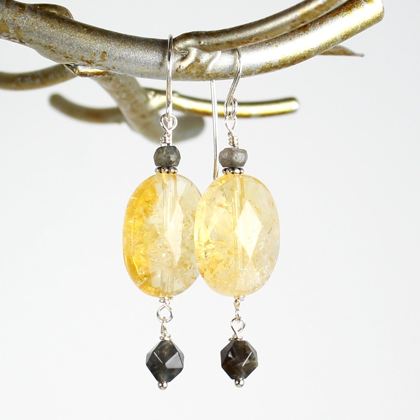 Citrine and Labradorite Earrings