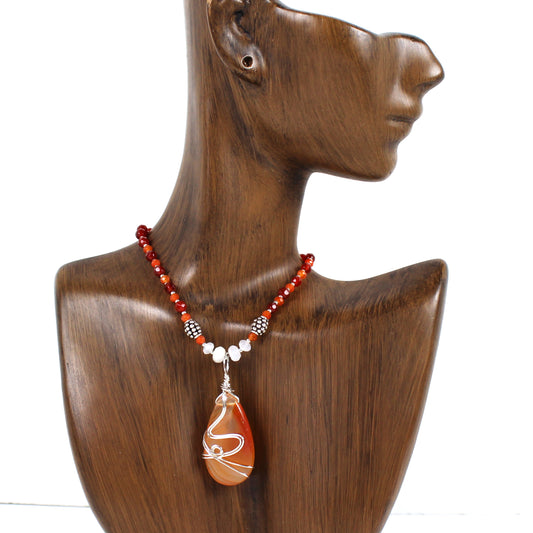 Carnelian Teardrop Necklace 7