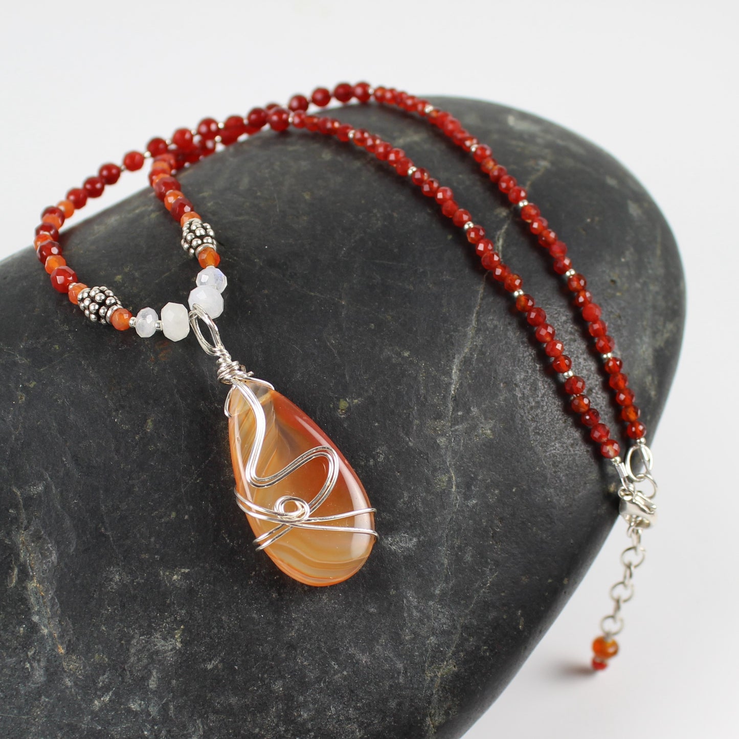 Carnelian Teardrop Necklace 7