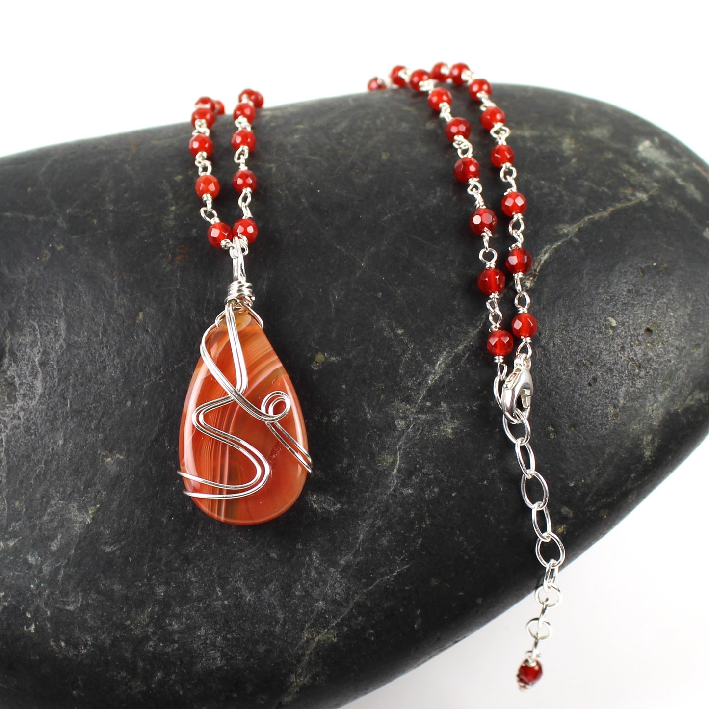 Carnelian Teardrop Necklace 8