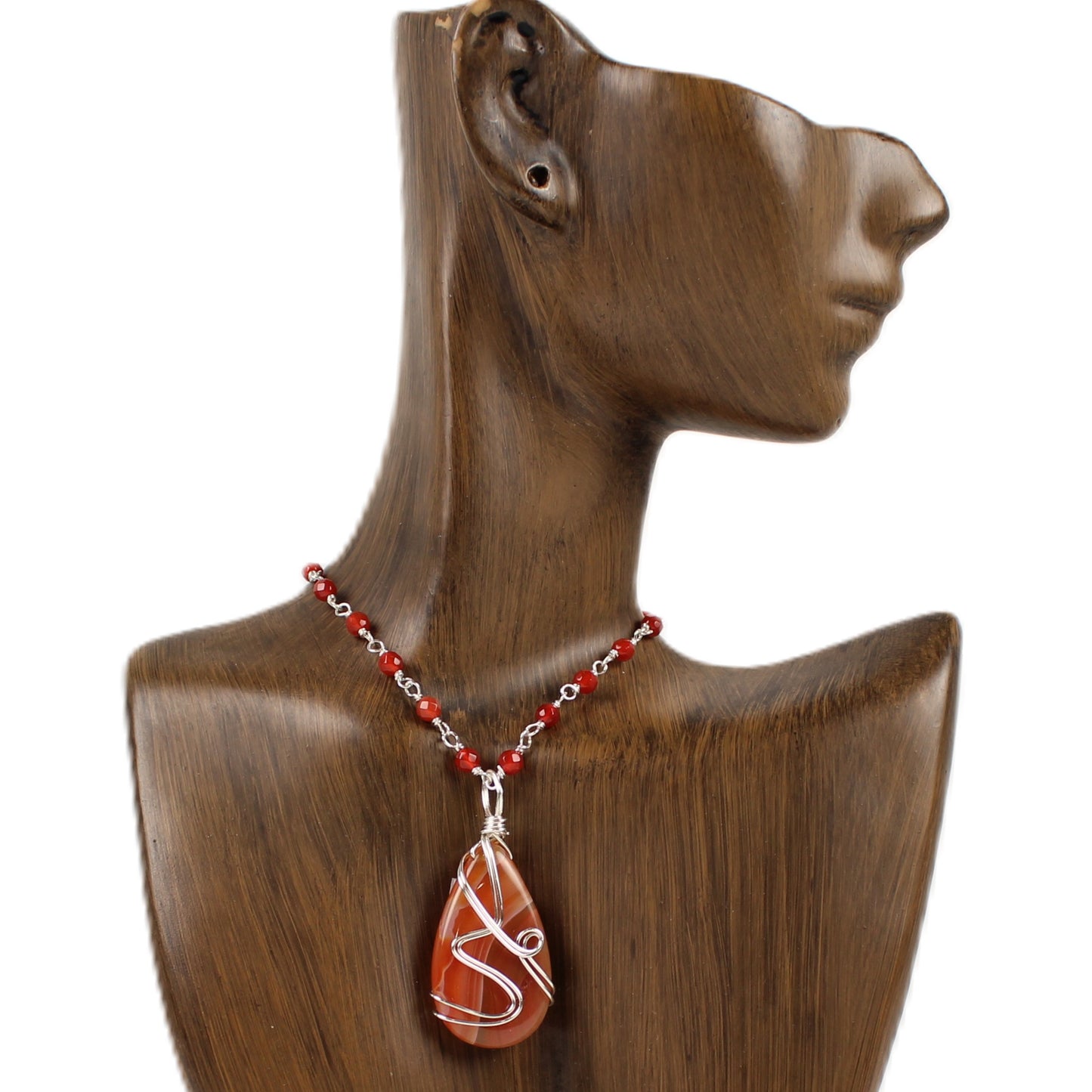 Carnelian Teardrop Necklace 8