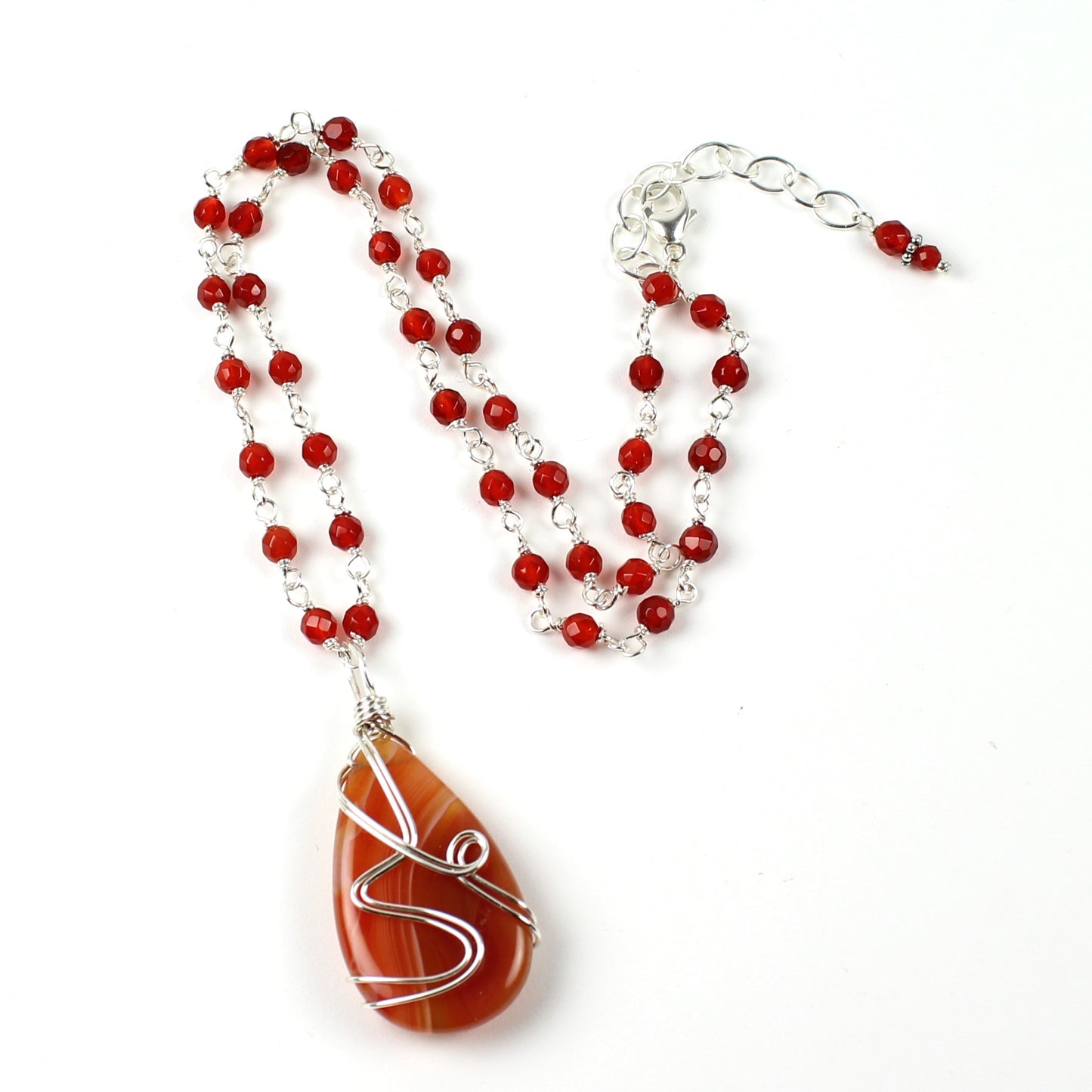 Carnelian Teardrop Necklace 8