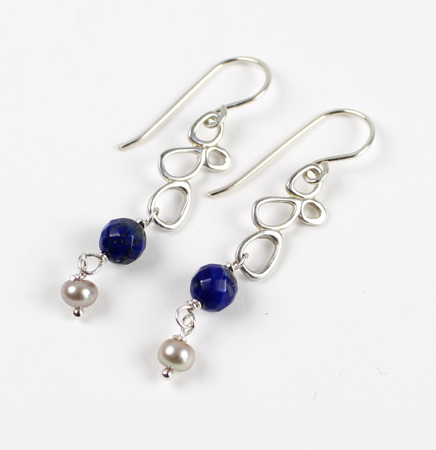 Lapis Sterling Drop Earrings