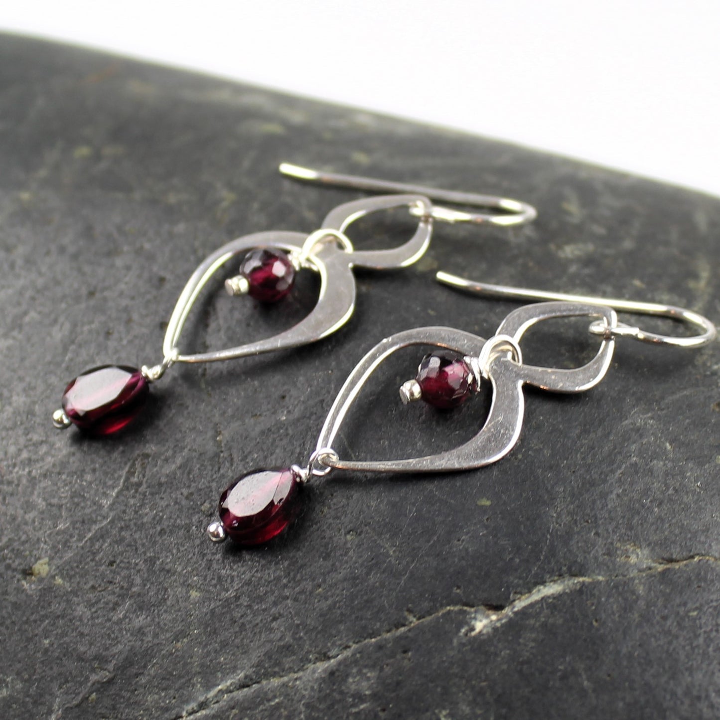 Garnet Teardrop Earrings