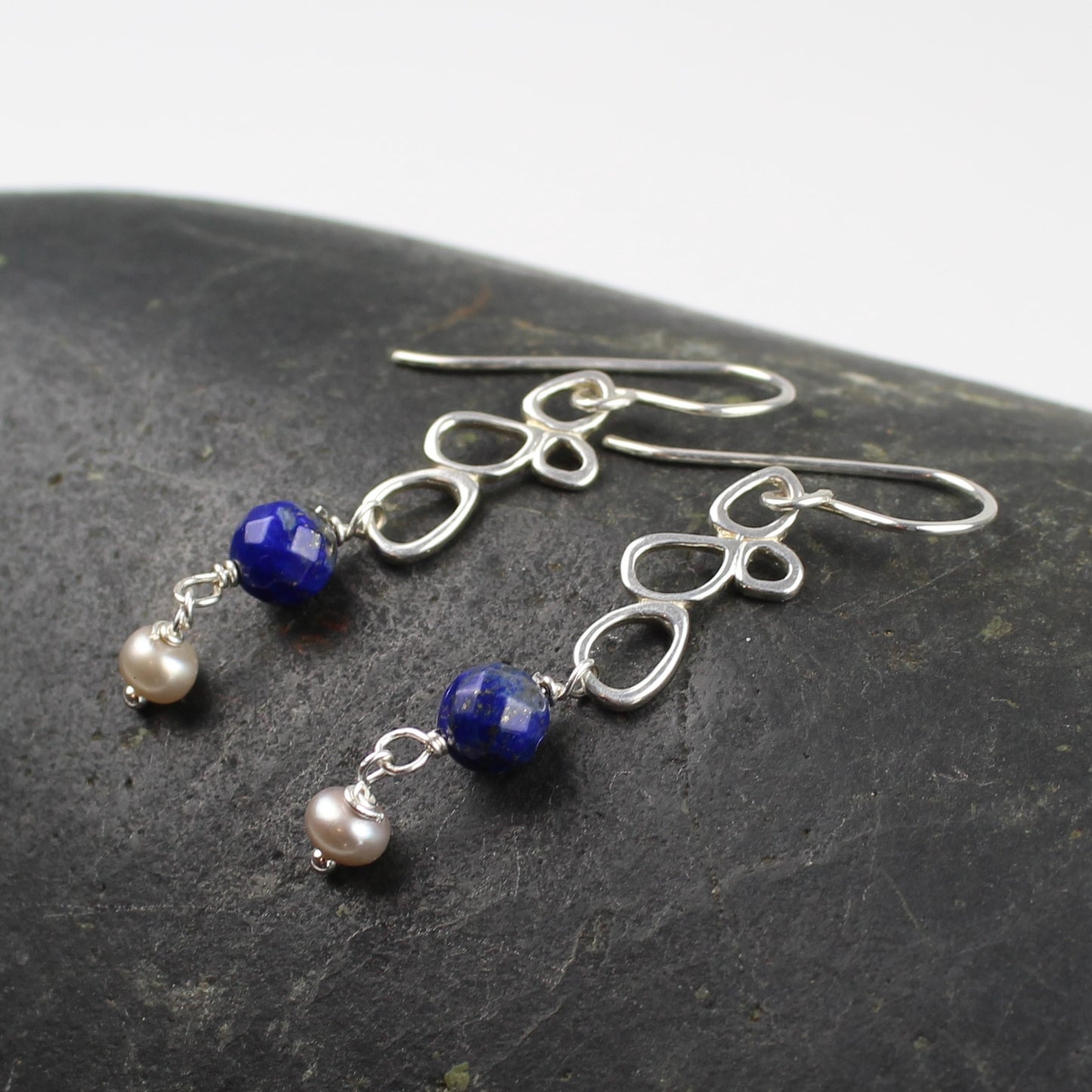 Lapis Sterling Drop Earrings