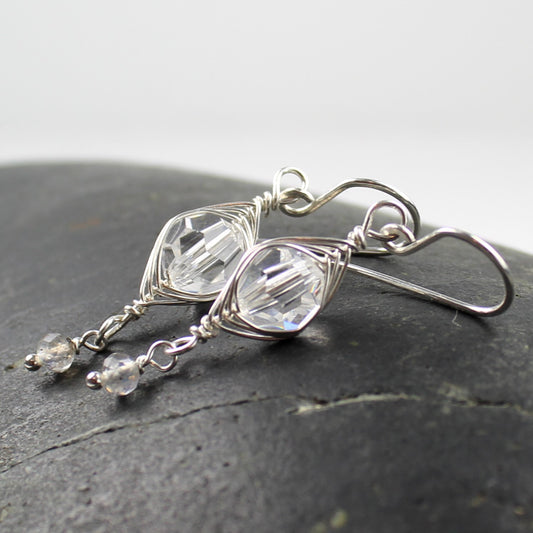 Crystal Herringbone Earrings