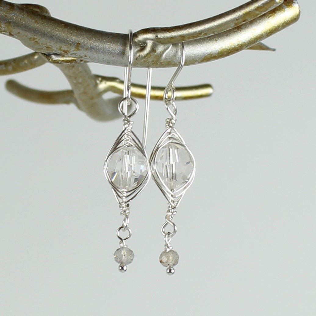 Crystal Herringbone Earrings