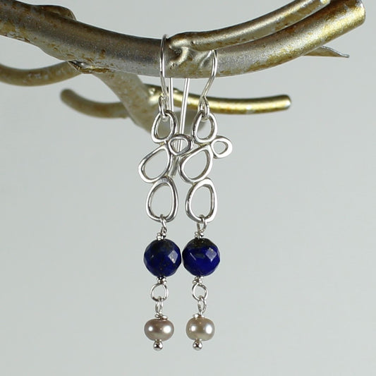 Lapis Sterling Drop Earrings