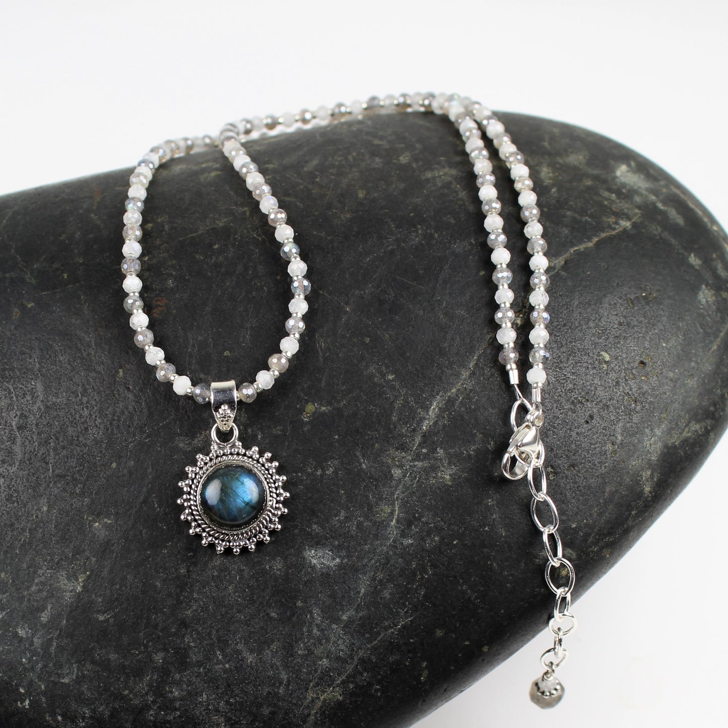 Labradorite Sun Pendant Necklace