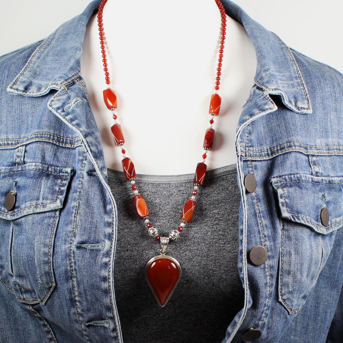 Carnelian Pendant Necklace