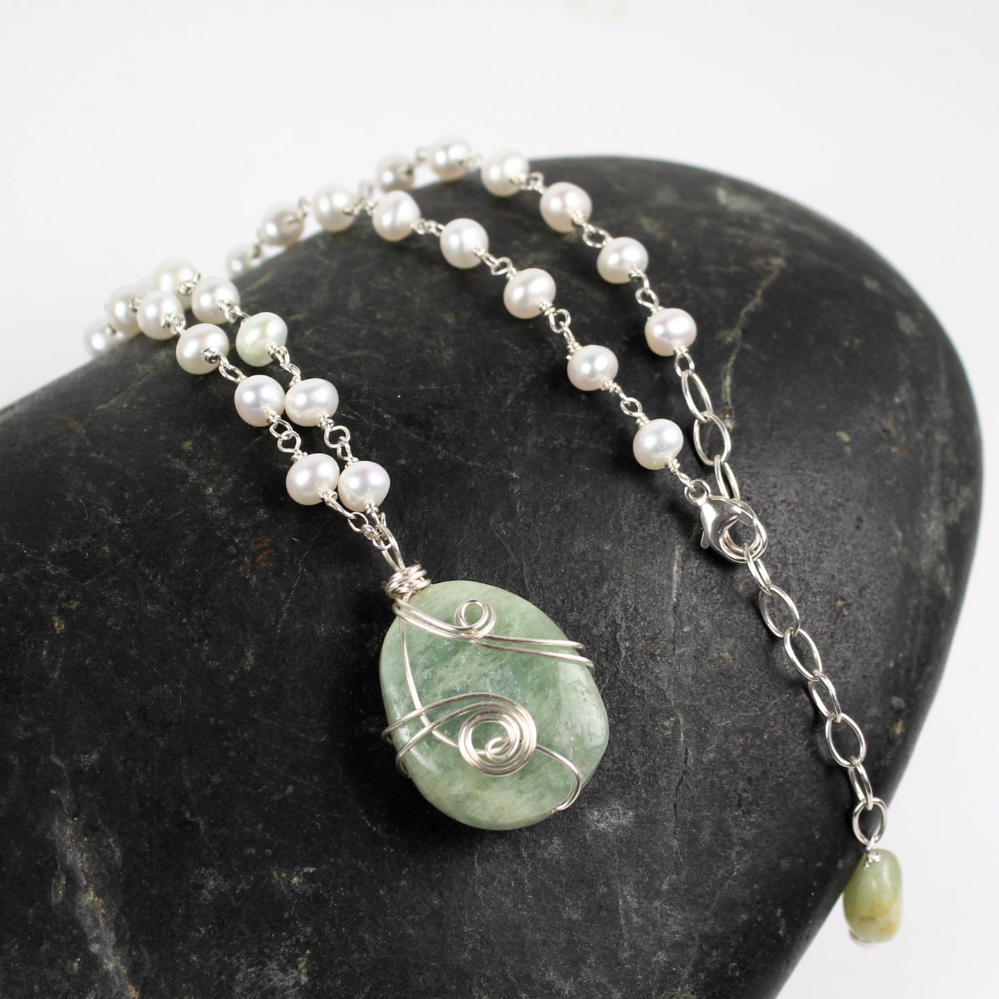 Aquamarine Swirl Necklace