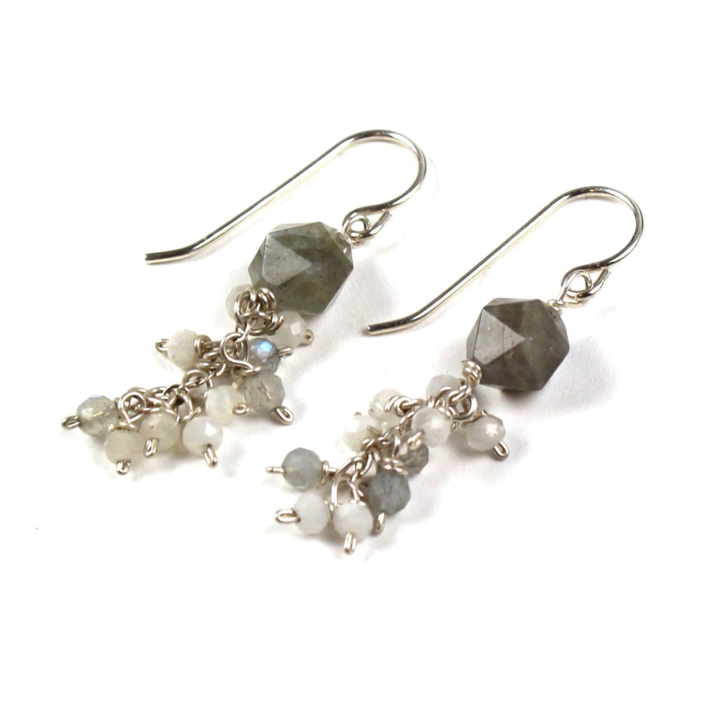 Labradorite and Moonstone Dangle Earrings