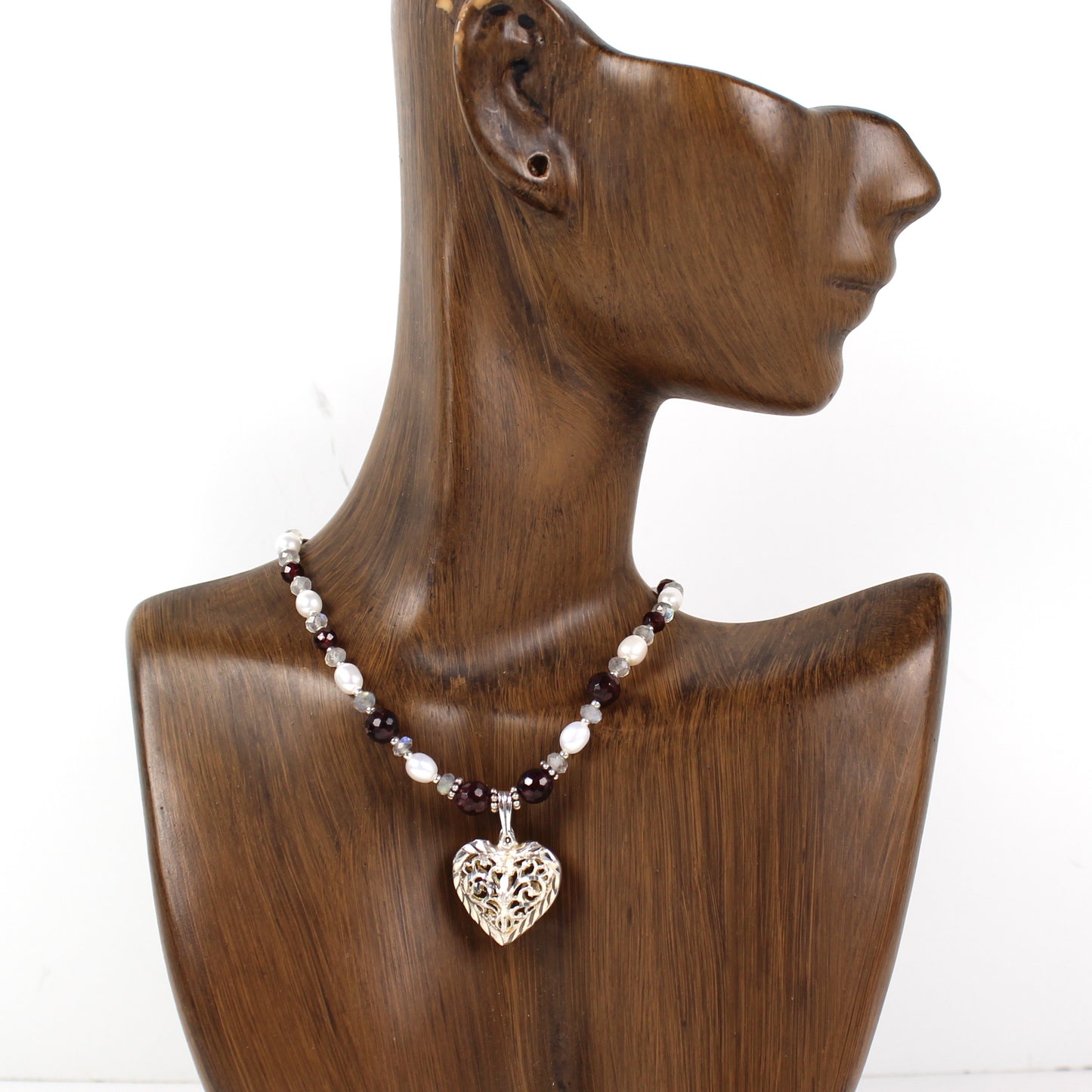 Garnet Heart Necklace