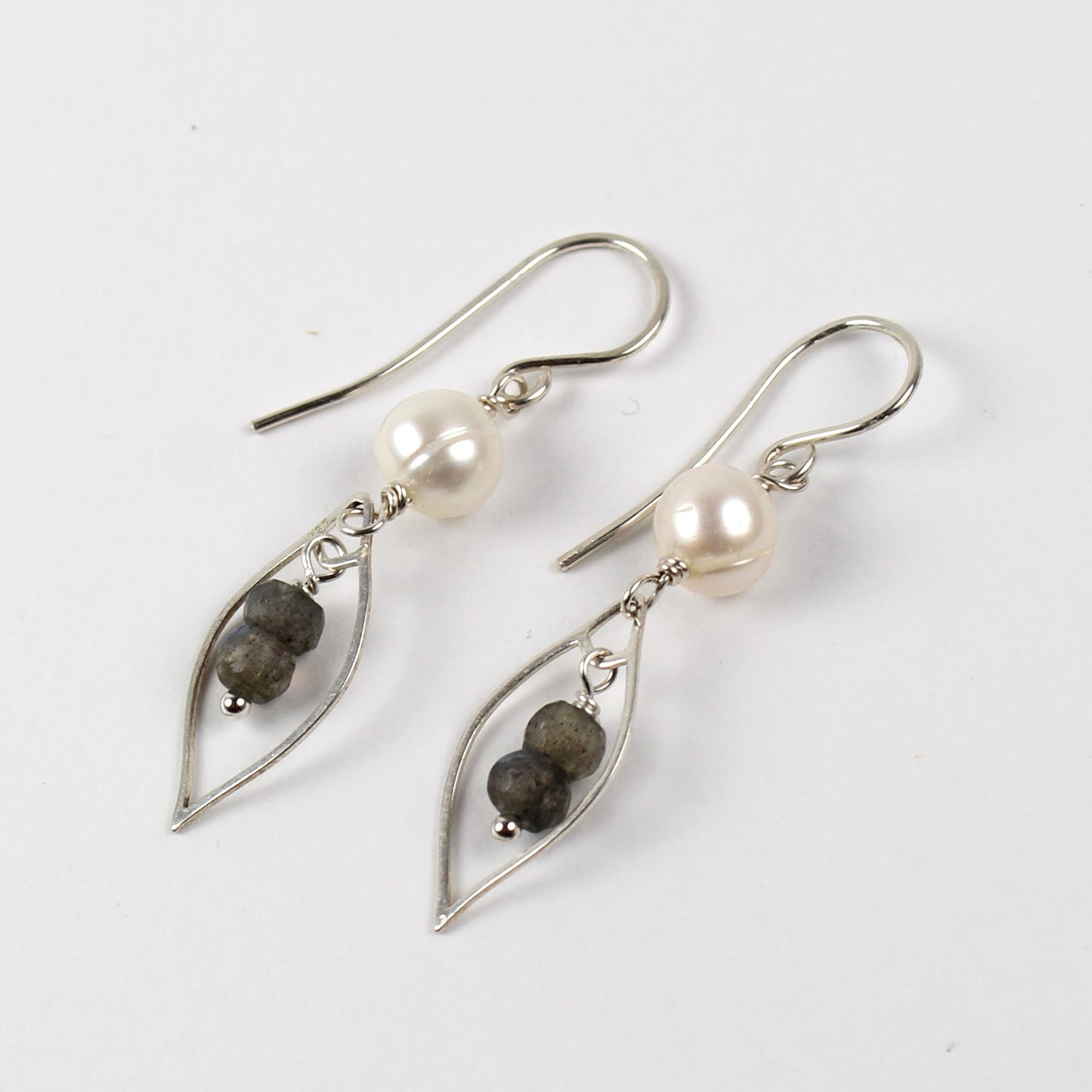 Pearl and Labradorite Dangle Earrings