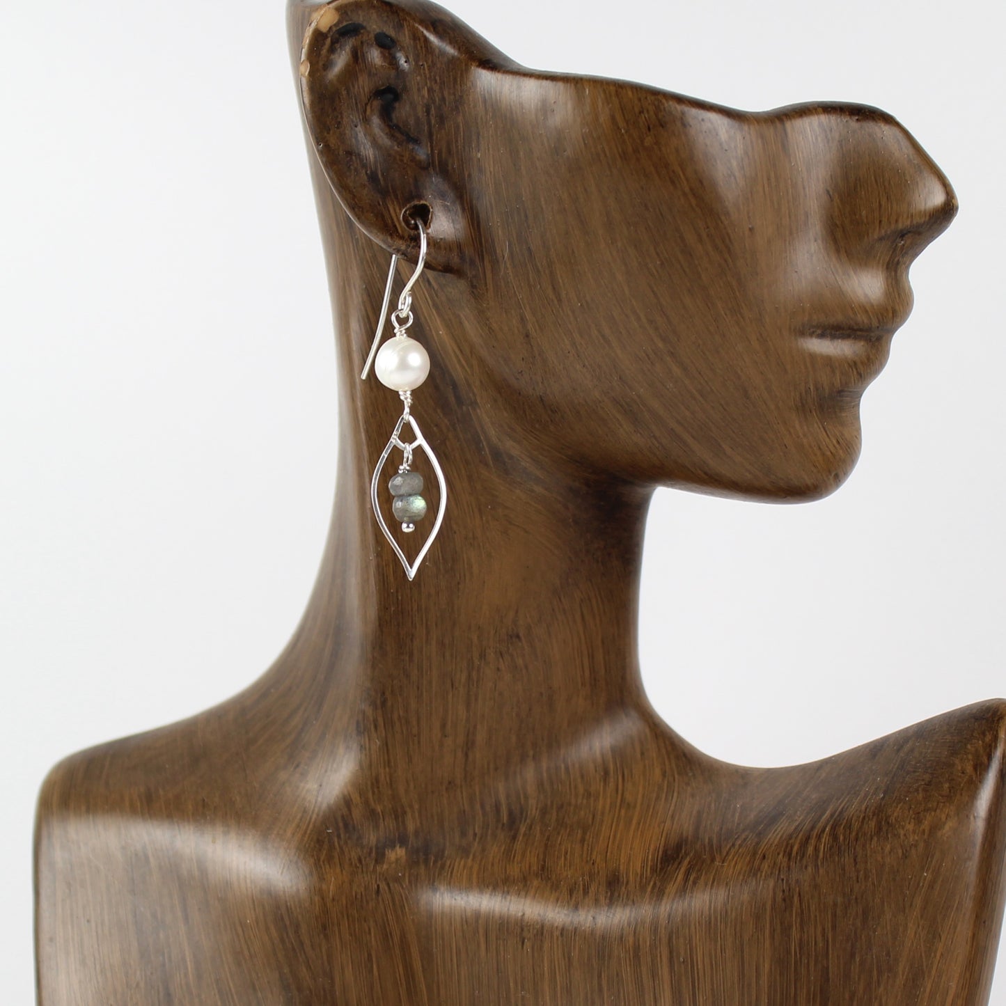 Pearl and Labradorite Dangle Earrings