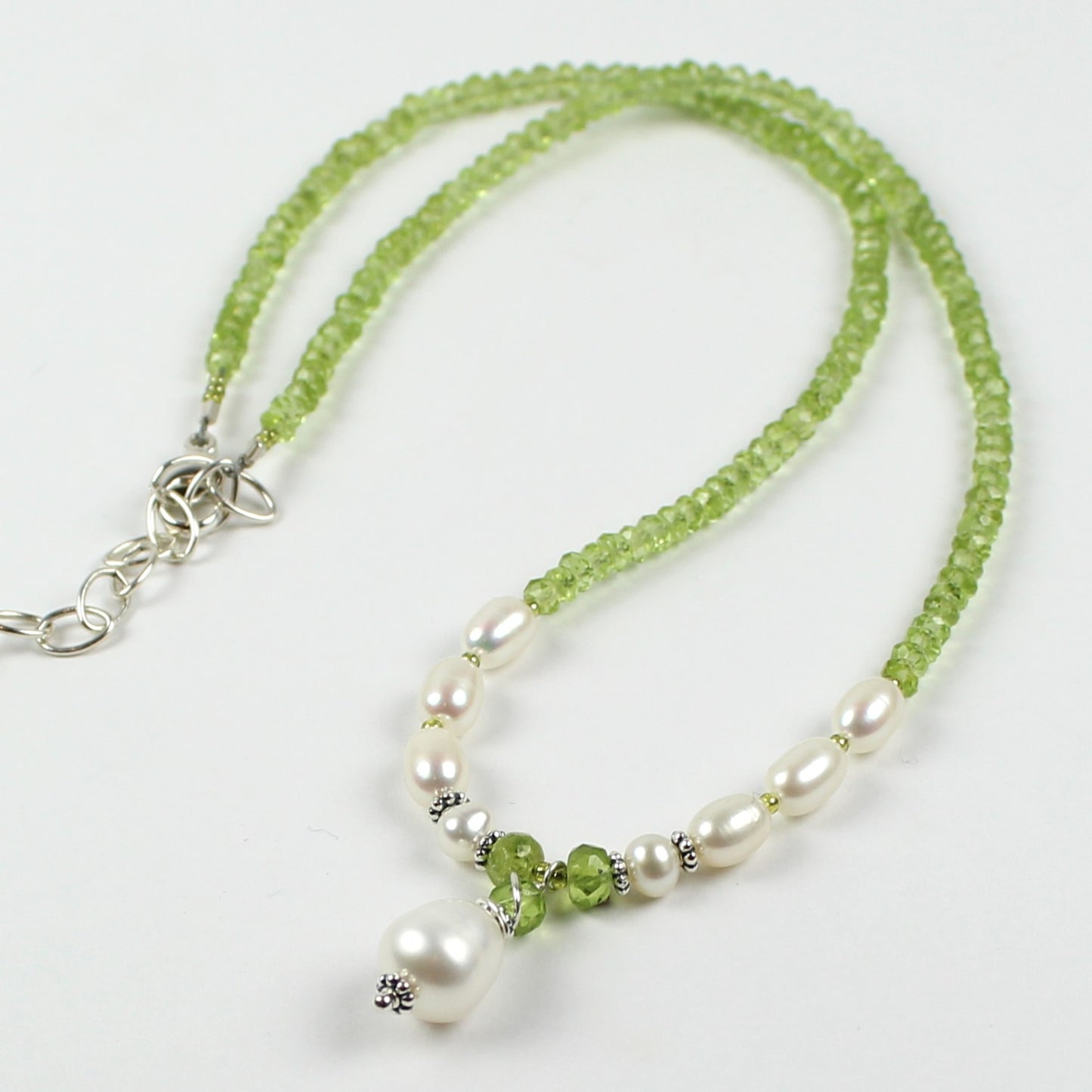 Peridot and Pearl Necklace