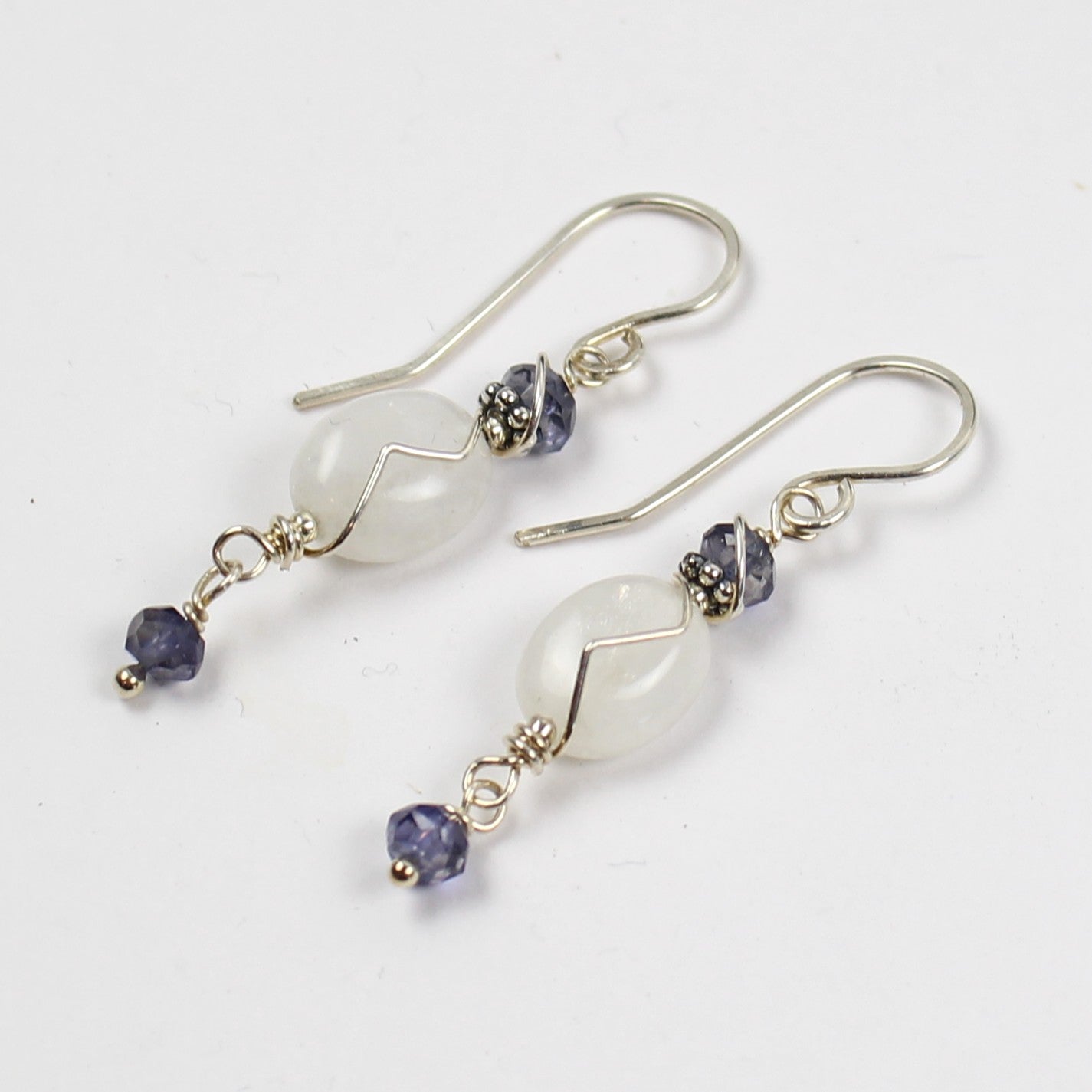 Moonstone and Iolite Earrings
