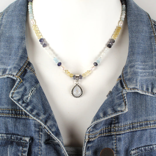 Moonstone Blues Necklace
