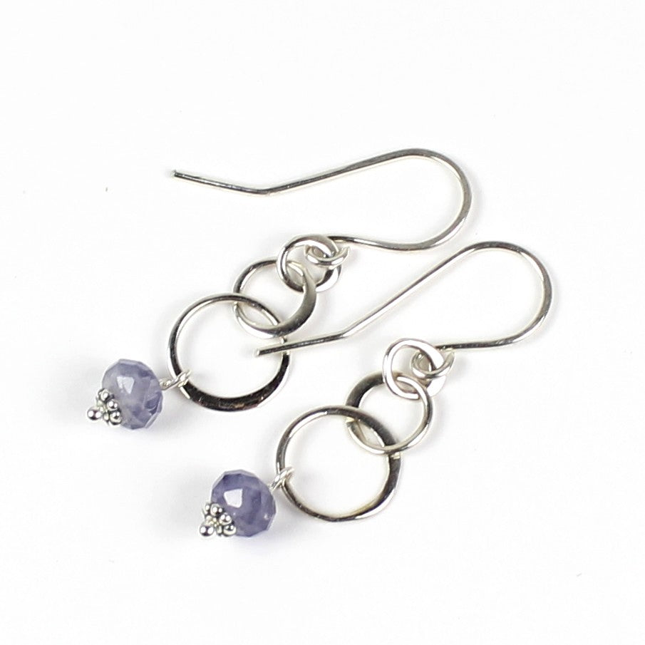 Iolite Circle Earrings