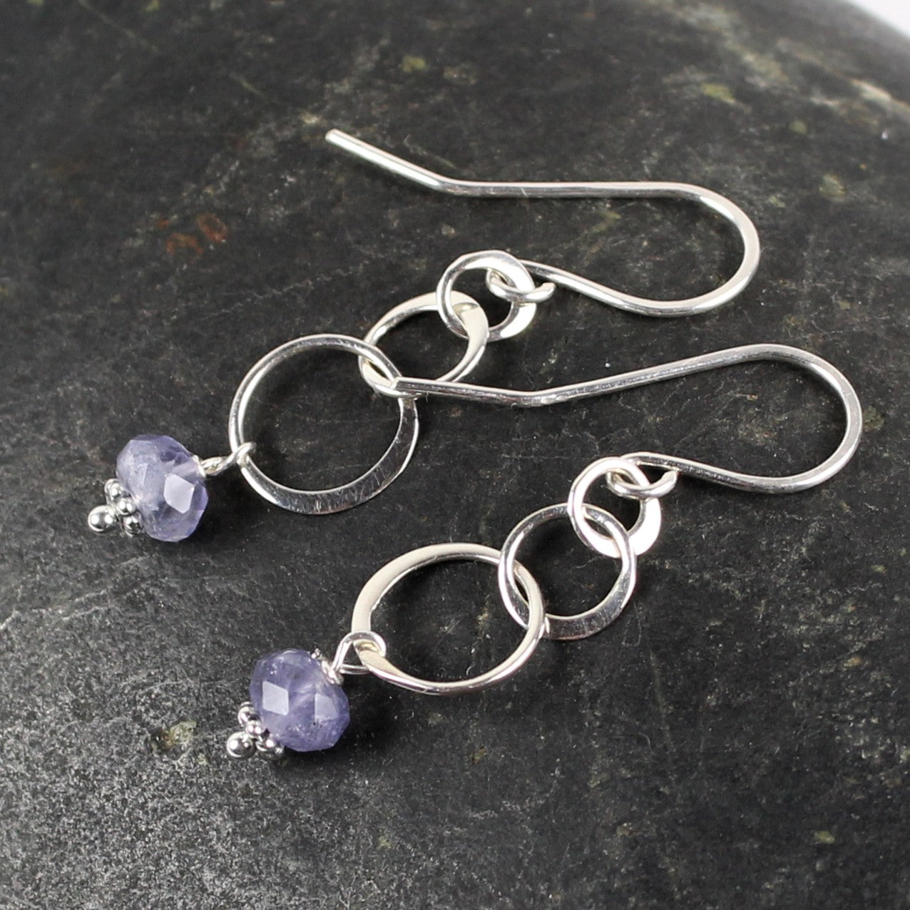 Iolite Circle Earrings