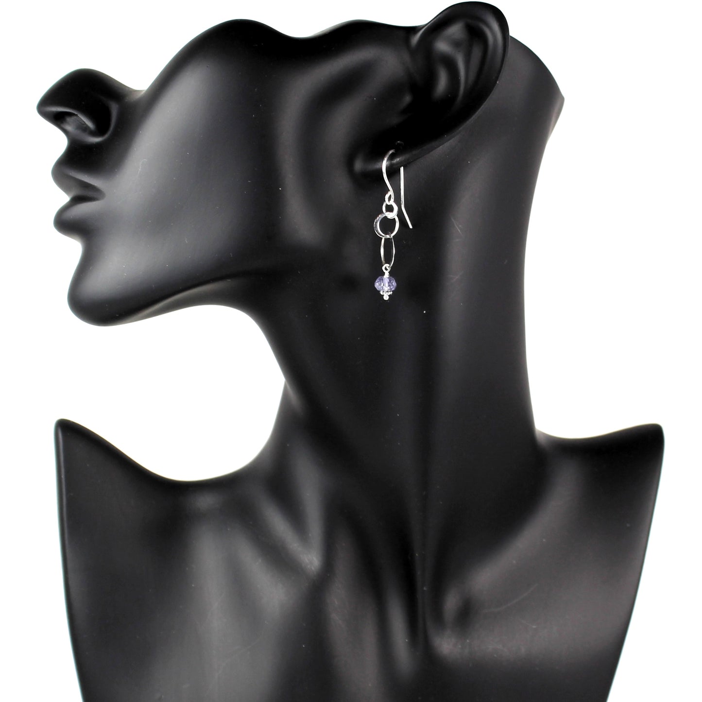 Iolite Circle Earrings